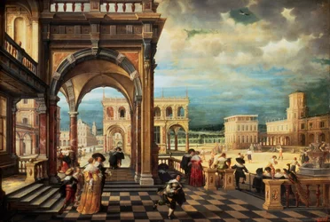 Italský palác, 1623 (olej na mědi)