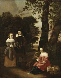 Pár a pastýřka v krajině, 1661