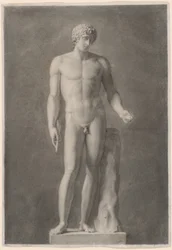 Apollo nebo Adonis, asi 1818 (uhel na papíře)
