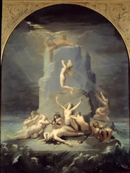 Zoufalství Ókeanoven u paty skály, k níž je Připoután Prométheus (Karl Ernest (Ernst) Rudolf Heinrich Salem dit) (1814-1882), 1850, Gap, Musée des Hautes-Alpes