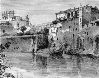 Villa Farnese, provincie Viterbo, severozápadně od Říma, Itálie, 19. století