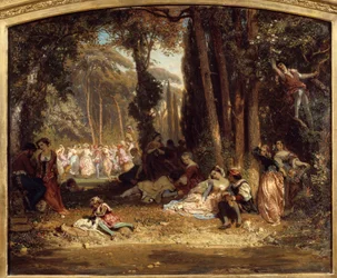 Jarní svátek v Toskánsku. Obraz Henriho Barona (1816-1885)