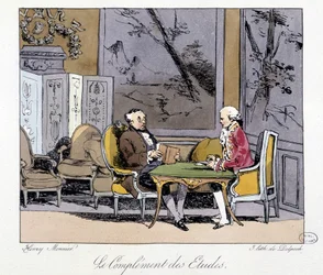 Le complément des études: deux hommes discutant dans un salon - v “” Jadis et aujourd