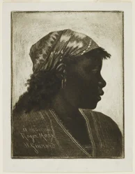 Hlava černošky, kolem roku 1888