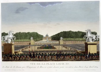 Place Louis XV (Concorde), kolem roku 1820 v „“Vues de Paris““ od Courvoisier 1827