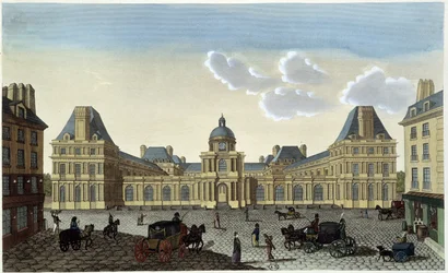 Pohled na Palais du Luxembourg, cca 1820 - v „“ Pohledech na Paříž ““ od Courvoisiera