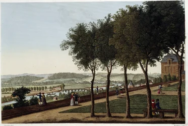 Pohled z terasy St Germain en Laye - v knize "Vues de Paris" od Courvoisiera