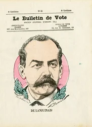 Hlasovací lístek 2. série, Satirický v barvách: De Lanjuinais - ilustrace Henri Demare (1846-1888)