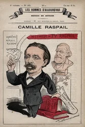 Cartoon of Camille Raspail 1827-1893 anglický politik z 