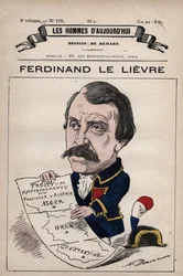 Karikatura Ferdinanda Le Lievre (Lelievre) (1799-1886) Anglický senátor v Alžírsku z 