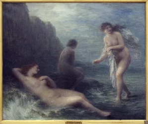 U moře. Obraz Henriho Fantina Latoura (1836-1904), Olej na plátně