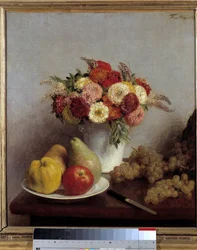 Obraz Květiny a ovoce od Henriho Fantina Latoura (Fantin-Latour