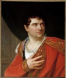 Portrét Jean Baptiste Sauveur Gavaudan (1772 - 1840), zpěvák v roli montano de Berton. Obraz Henriho Francoise Riesenera (1767-1828). Olej na plátně. Rozměr: 0,68 x 0,55 m. Paříž, Musee Carnavalet