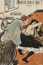 Obálka partitury Amoureuse! Felicien Vargues, Ibels, Henri Gabriel (1867-1936). Barevná litografie