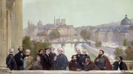 Fragment panoramatu „Dějiny století“ s portréty francouzských umělců a autorů, 1889
