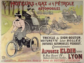 Plakát inzerující pařížského prodejce aut