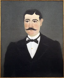 Portrét Frumence Biche v civilním oděvu, strážmistr. Henri Rousseau, 1844-1910, známý jako Celník, konec 19. až počátek 20. století, francouzské umění, Mezinárodní muzeum naivního umění, Nice, Francie.