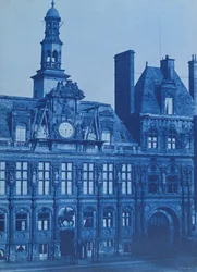 Hotel de Ville v Paříži, 1853 (kyanotypie)