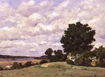 Krajina s řekou ze zahrady v Chateau de Beauvoir