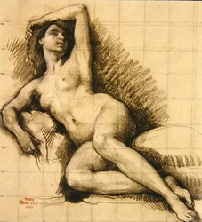 Studie - Ležící ženský akt
