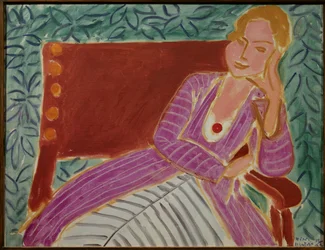 jeune fille assise robe persanne 1942 (olej na plátně)