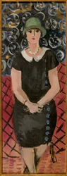 sedící žena kolem roku 1925 (olej na kartonu)