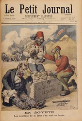 Egypt: The Reserves of the Debt Going in Smoke, ilustrace z Le Petit Journal, 14. června 1896