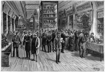 Výstava jídla na Champs-Elysées v Paříži 1883 Kresba Henri Meyer (1844-1899)