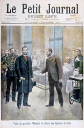Ruský velkovévoda Vladimir na návštěvě pařížské nemocnice, 1897