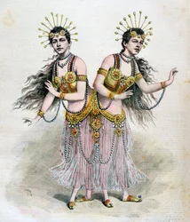 Rosa a Josepha Blazekovy, siamská dvojčata z Čech, 1891