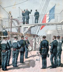 Pozdrav vlajce, francouzské námořní manévry, 1891