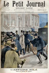 Dreyfusova a Zolova aféra - Emile Zola , francouzský spisovatel, vstupuje k soudu