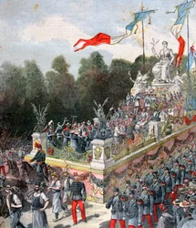 Alegorický vůz harmonie a míru, národní slavnost, 22. září, Francie, 1892