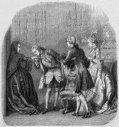 Princezna z Lamballe, král Ludvík XV, Ludvík de Richelieu, hraběnka Jeanne du Barry.