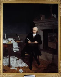 Celovečerní portrét Jeana Francoise de la Marche (1729-1805), biskupa z Leonu Obraz Henri-Pierre Danloux (1753-1809) 18. století Sun. 2,2x1,8 m - Celovečerní portrét Jeana Francoise de la Marche (1729-1805), biskupa z Leonu (Bretaň). Obraz od Hen