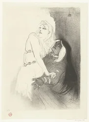 Herečka portrétní van Sarah Bernhardt v toneelstuk Phèdre (Phaedra) V době renesance. Sarah Bernhardt ve Phaedře