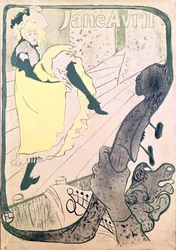 Reklamní plakát Jane Avril (1868-1943) v Jardin de Paris, 1893 (barevné lito)