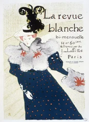 Plakát k La Revue blanche produkoval Henri de Toulouse - Lautrec v roce 1895.