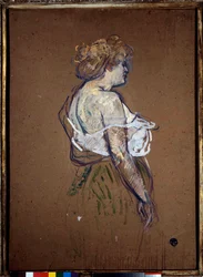 Prostituce: “” Portrét Lucie Bellager”” Olej na kartonu Henri de Toulouse Lautrec (1864-1901) 1896 Ne. 0,8x0,6 m Albi, musee Toulouse Lautrec