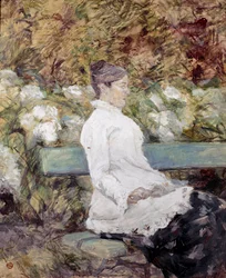Malířova matka v zahradě. Obraz Henri de Toulouse-Lautrec (Toulouse Lautrec