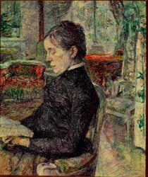 Matka malíře v Salonu v Malrome. Obraz Henri de Toulouse-Lautrec (Toulouse Lautrec
