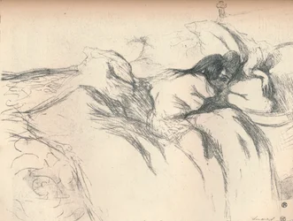 Žena se probouzí v posteli, 1896