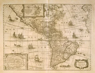 Mapa Ameriky od Henricus Hondius