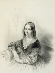 Portrét Suzanne Herckenrath, 1843 (křída, estompe, tužka a akvarel)