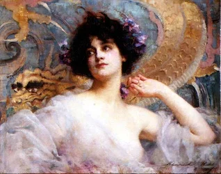 Portrét mladé krásky, kolem roku 1904