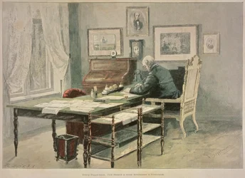 Princ Bismarck ve své studii ve Friedrichsruhu, kolem roku 1890