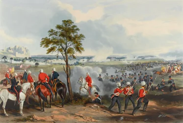 Bitva u Goojeratu, 21. února 1849 (akvatinta, barevná)