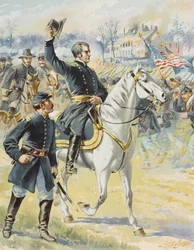 Generálmajor Hooker v bitvě u Chancellorville ve Virginii, 3. května 1863