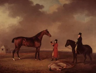 Bay Horse s ženichem na Newmarket Heath