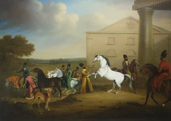 Perští koně Jiřího IV., Henry B Chalon (olej na plátně)
